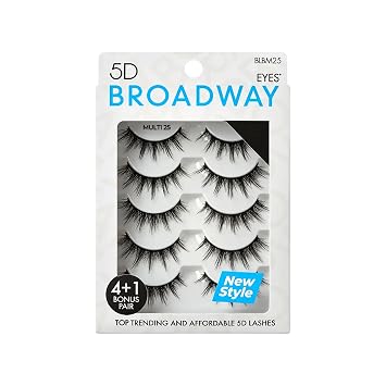 Broadway Eyes Strip False Eyelashes Multipack Fake Eyelashes Natural to Dramatic Look Lash Set 5 Pairs 21