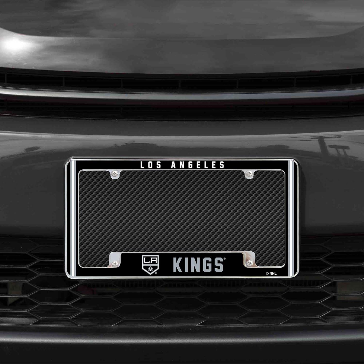 NHL Rico Industries All Over Chrome Frame 12" x 6" Chrome All Over Automotive License Plate Frame for Car/Truck/SUV