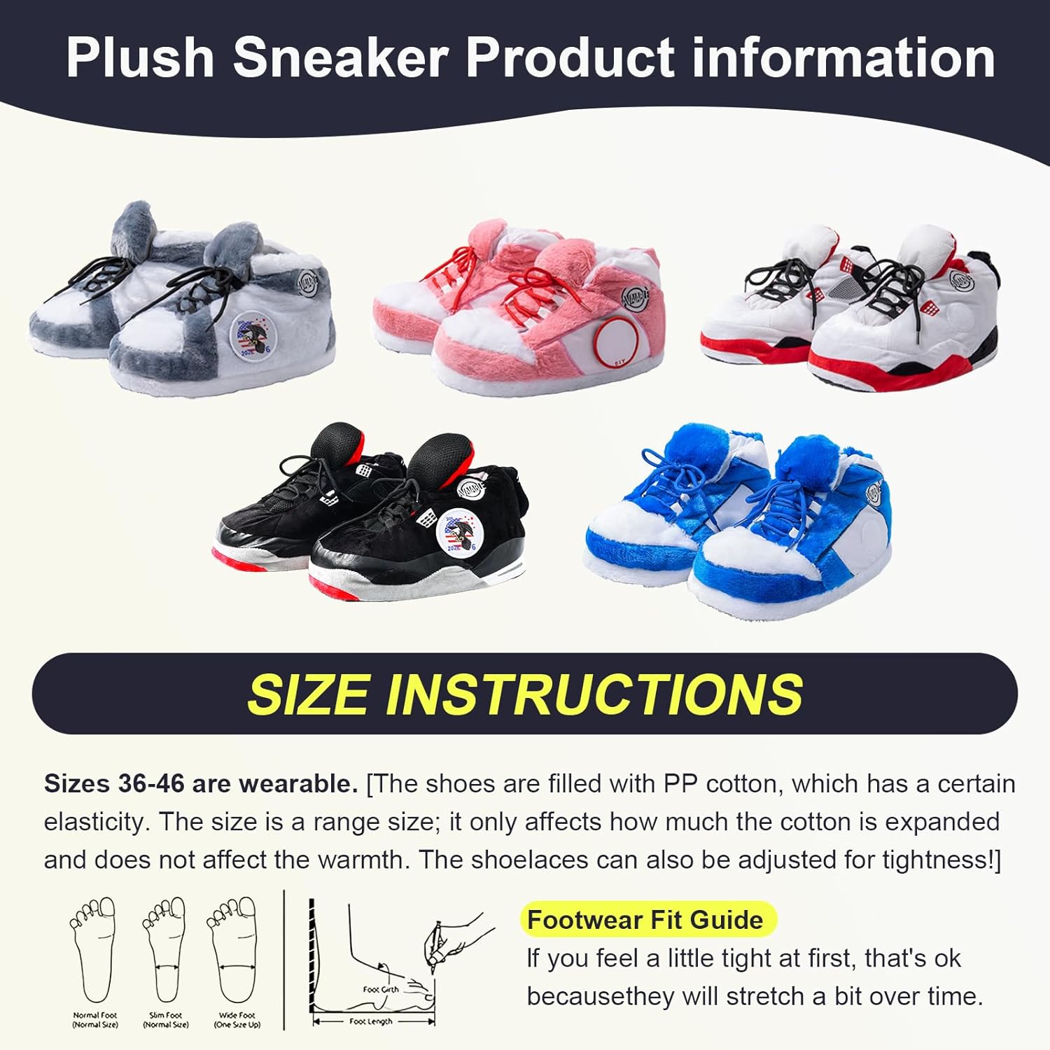 AVAIABLE Sneaker Slippers, Funny Home Pantuflas for Women & Men Comfy Furry Warm Fluffy, Non Slip Sole, Unisex One Size Fits Most, With 5 Pairs Replaceable Decor Embroidered Patches - Image 7