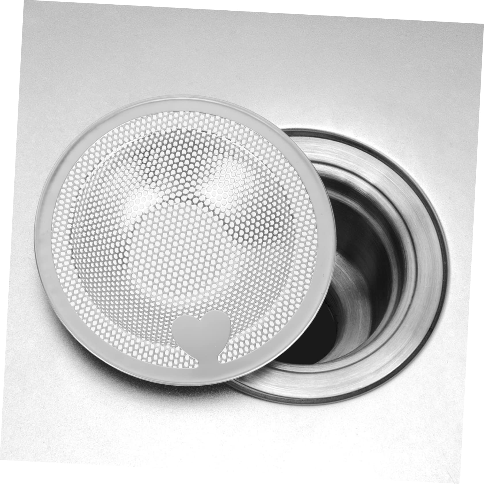 HOMSFOU 3 Set Filtro Di Scarico Scovolini Sopra Lo Stendibiancheria Del Lavello Pieghevole Etichetta Detergenti Trivella Presa Cromo Padella Tubo Buco Silver Acciaio Inossidabile 3 Pezzi*3