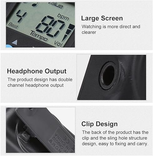 Miniatura 4 de Fafeims Mini Metrónomo Digital M50 Beat Tap Portátil Clip-On Metrónomo Electrónico Instrumento Musical Piezas (Negro)