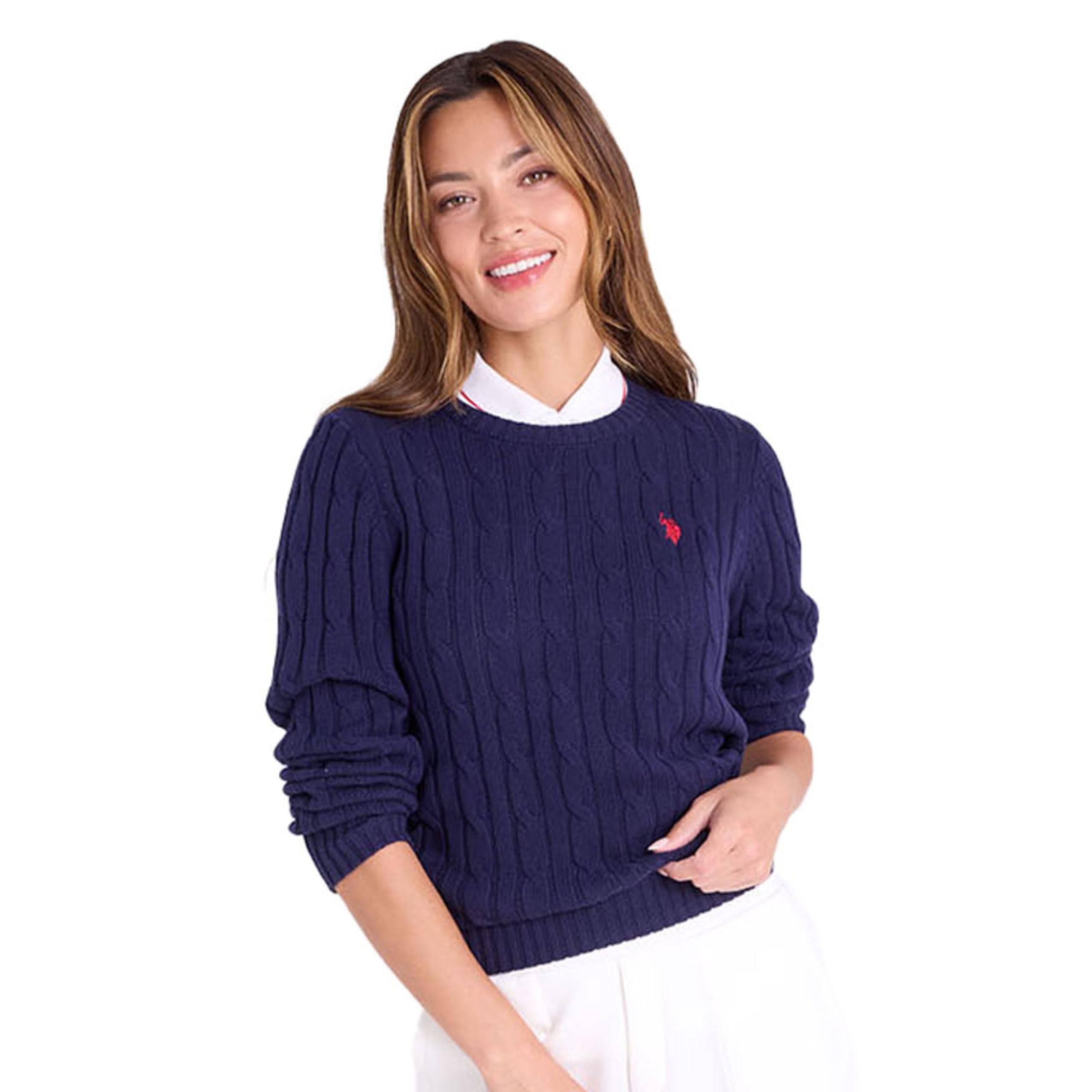 Women's Crew Neck Sweaters – Raglan, Cable Knit & Striped