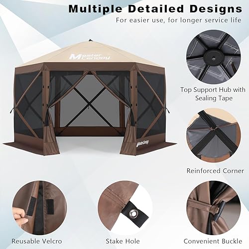 Miniatura 7 de MASTERCANOPY Tienda de campaña desplegable de 10 x 10 pies, casa de pantalla instantánea con red, ajuste rápido, refugio de toldo al aire libre con