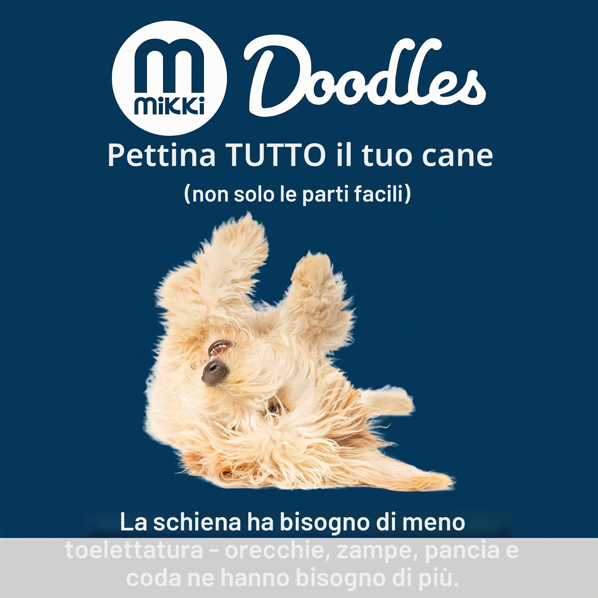 Mikki Doodles - Strumento per la toelettatura del cane, lame micro seghettate trattate termicamente, uso con mano sinistra e destra, per barboncini, taglia unica