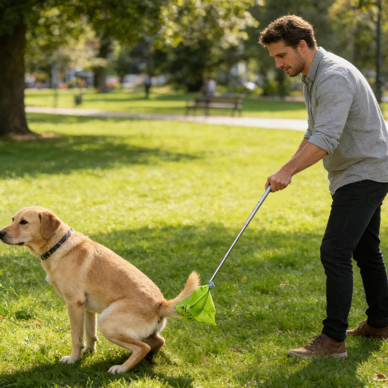 Raccoglitore Escrementi Cani | Manico Lungo Senza piegarsi Raccolta rifiuti Resistente,raccogli deiezioni Pulizia attrezzo - per Giardino, Cortile, Prato, Passeggiate e