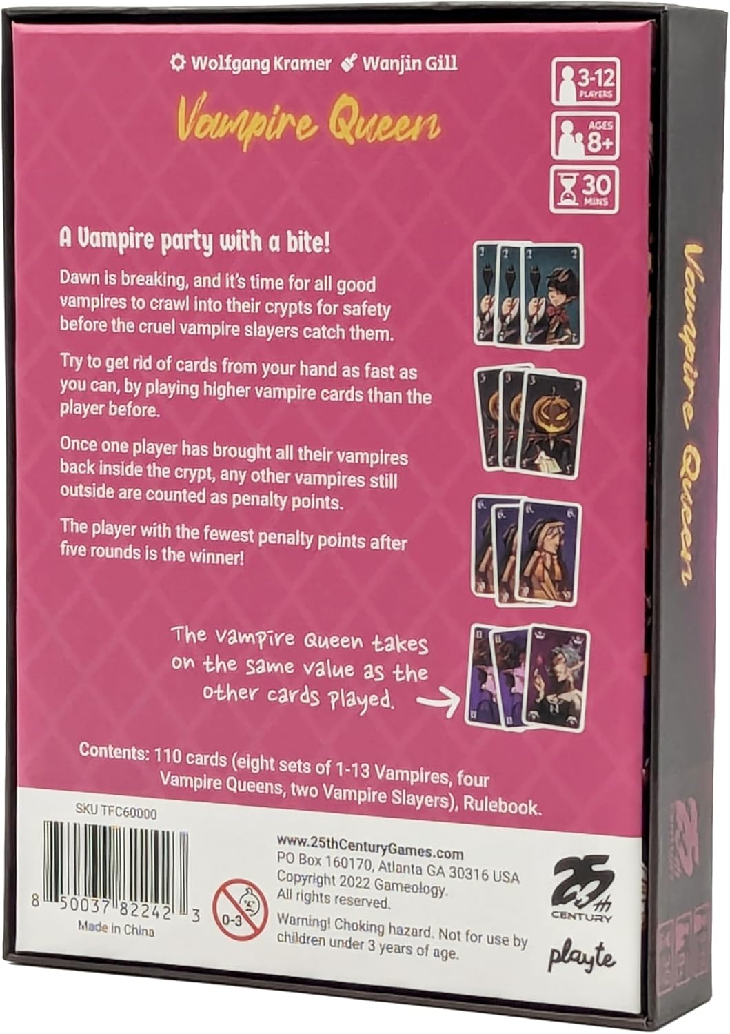 25th Century Games Vampire Queen – Fast-Paced Card Game, Thrilling Vampire Theme, Strategic Gameplay for Ages 8+ and 3 to 12 Players