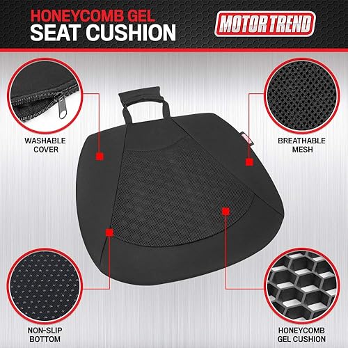 Miniatura 2 de Motor Trend Cojín de asiento de coche con forma de panal Hecho para la máxima comodidad del coxis y alivio del dolor de coxis de espalda, ideal