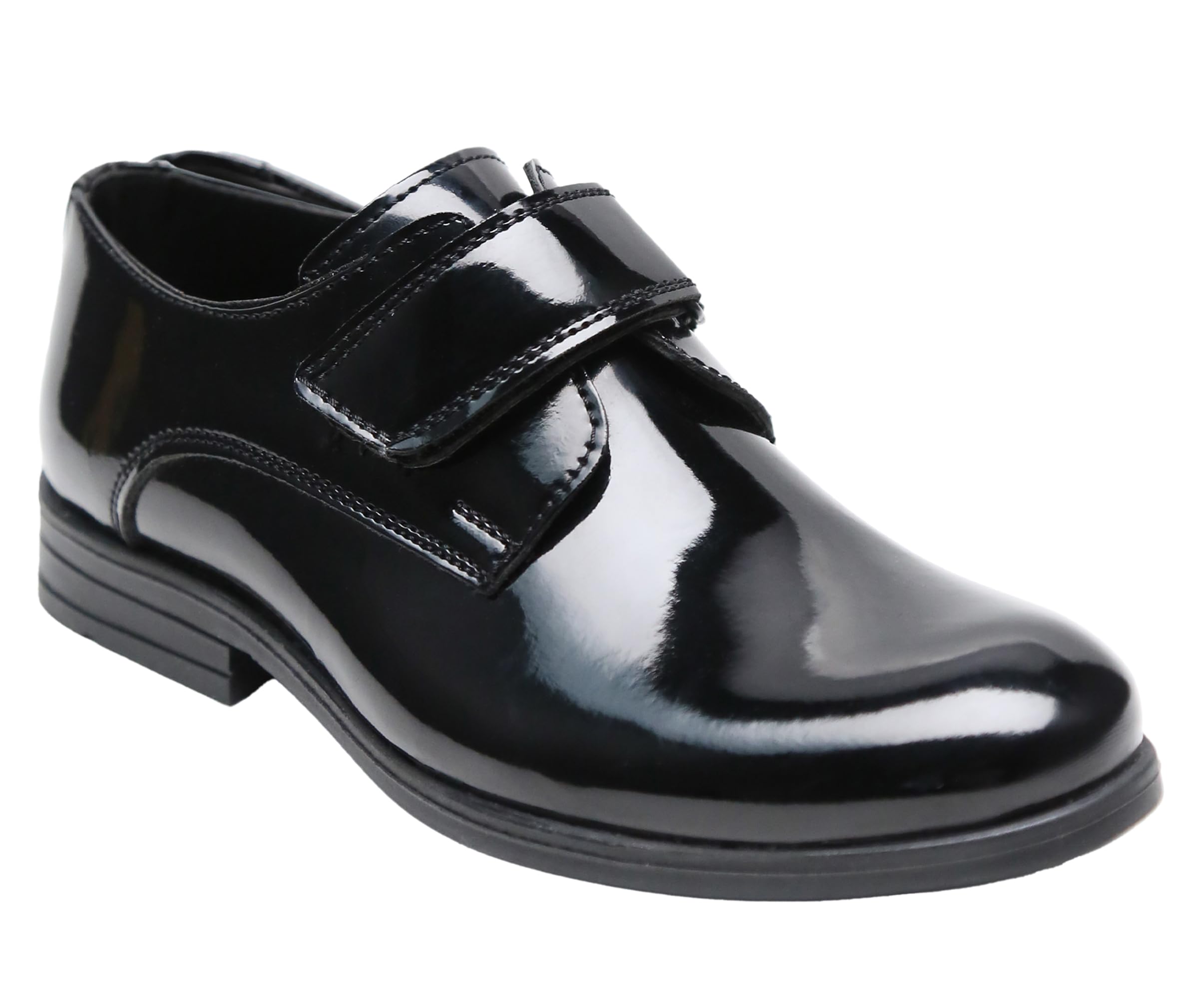 SIRRI Zapatos de Vestir Negros de Charol para niño con Cierre Calzado Formal Infantil