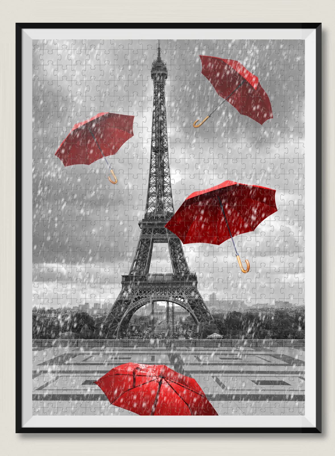 Erwachsenenpuzzle 1500 Teile Puzzle Iron Tower Red Umbrella Challenge Puzzle Set Kinderpuzzle Spiel Unterhaltungsgeschenk