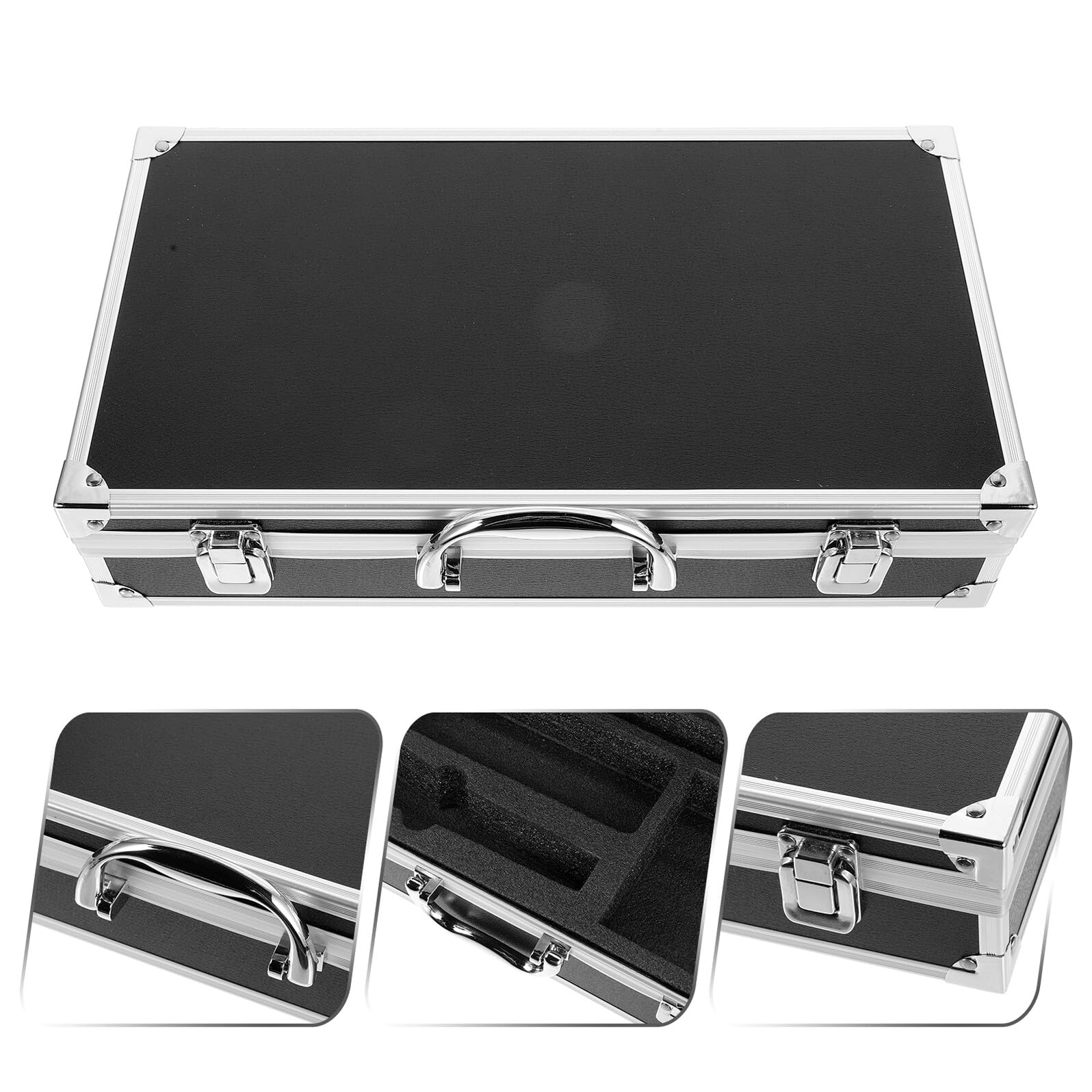Beaupretty Custodia Urti Portatile e Alluminio Lega per in di Microfono da Protezione Schiuma Interna Apertura Facile, per Uso Esterno