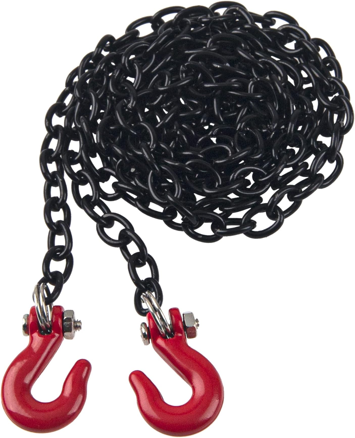 ShareGoo Mini Metal Trailer Chain with Tow Hook Decoration Accessories Compatible with Axial SCX10 HSP 94180 RC4WD D90 Traxxas TRX4 CC01 1/10 RC Crawle (Black)