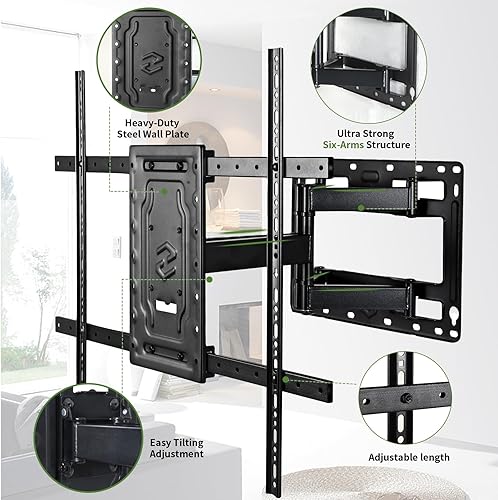 Miniatura 3 de Soporte de pared para TV de movimiento completo para televisores de 32 a 75 pulgadas, compatible con VESA, capacidad de peso de 150 libras,