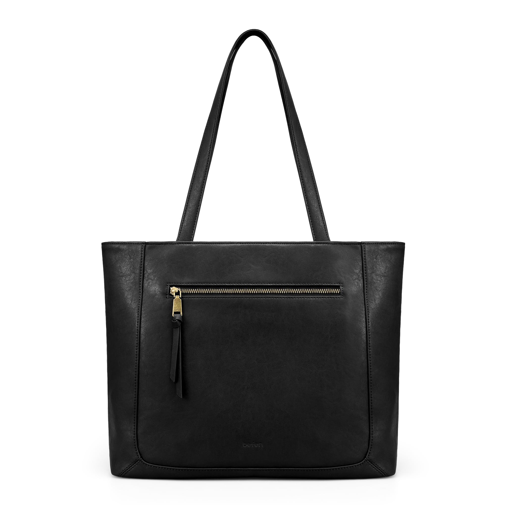 befen Borsa Tote in Vera Pelle per Donna, Borsa da Lavoro con Zip e Scomparto per Computer 15,6"