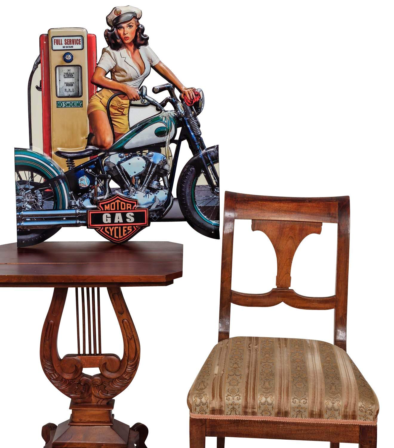 aubaho Muestra Lata Placa Cartel cochera Moto Pin-up gasolinera 70cm Estilo Antiguo