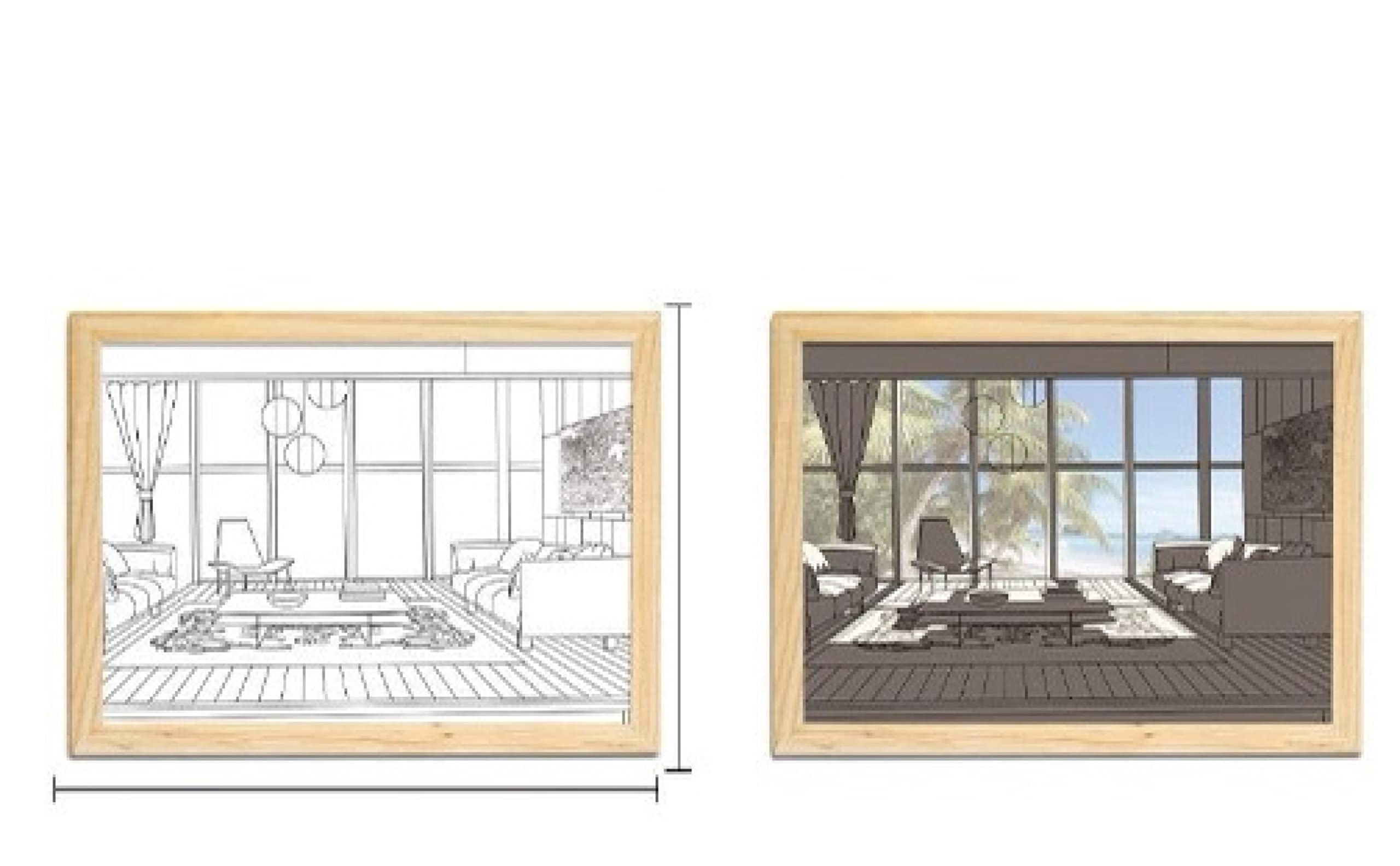 Amazon.co.jp: LED 発光画装飾 アートワークに木製フォトフレーム 3色