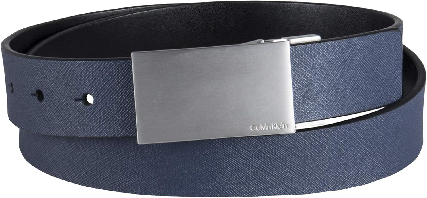 Calvin Klein Men's Two-In-One Reversible Modern Plaque Buckle Dress Belt - Image 2