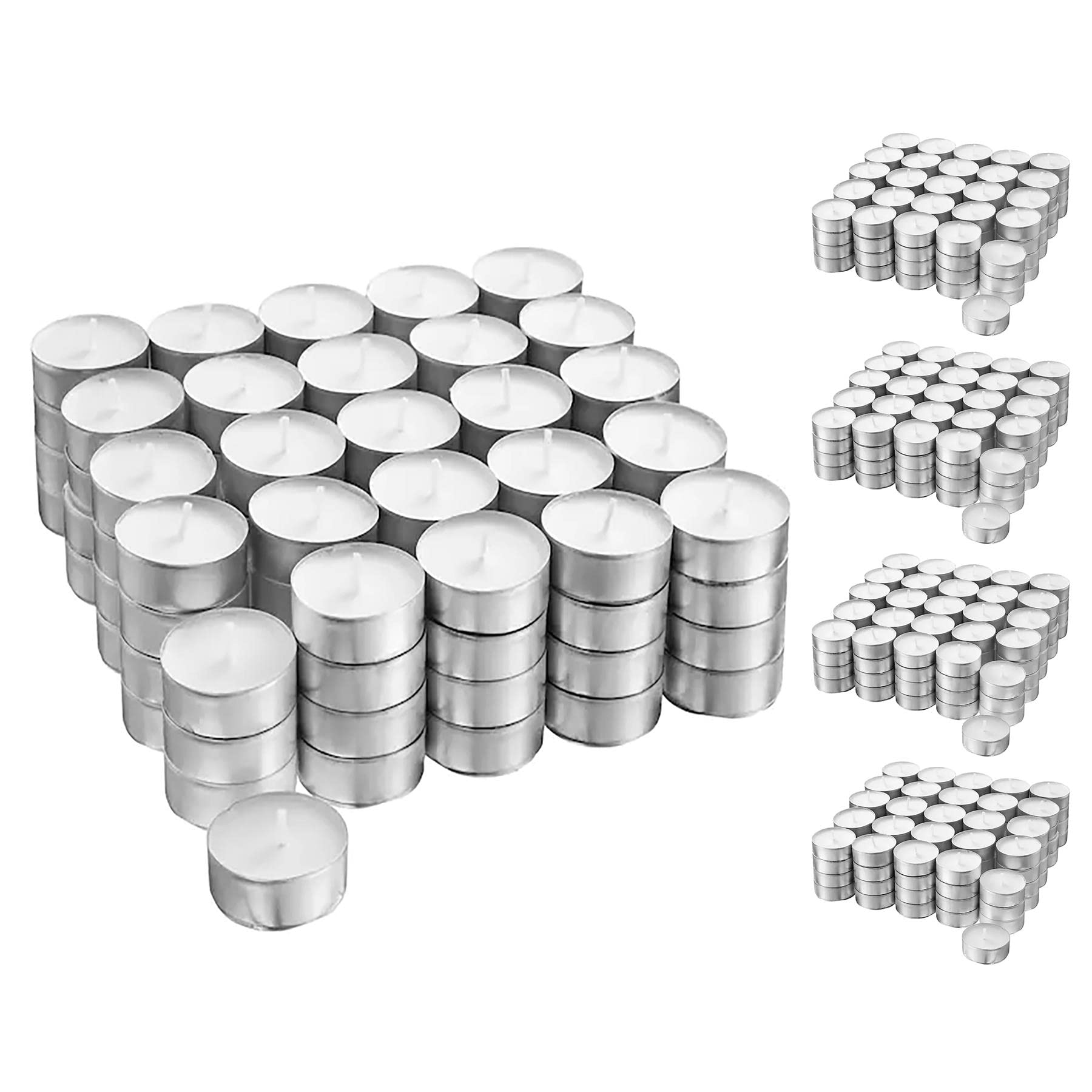 Simpa White 500 Unscented Wax Tealights Candles 4 Hour Burn Time