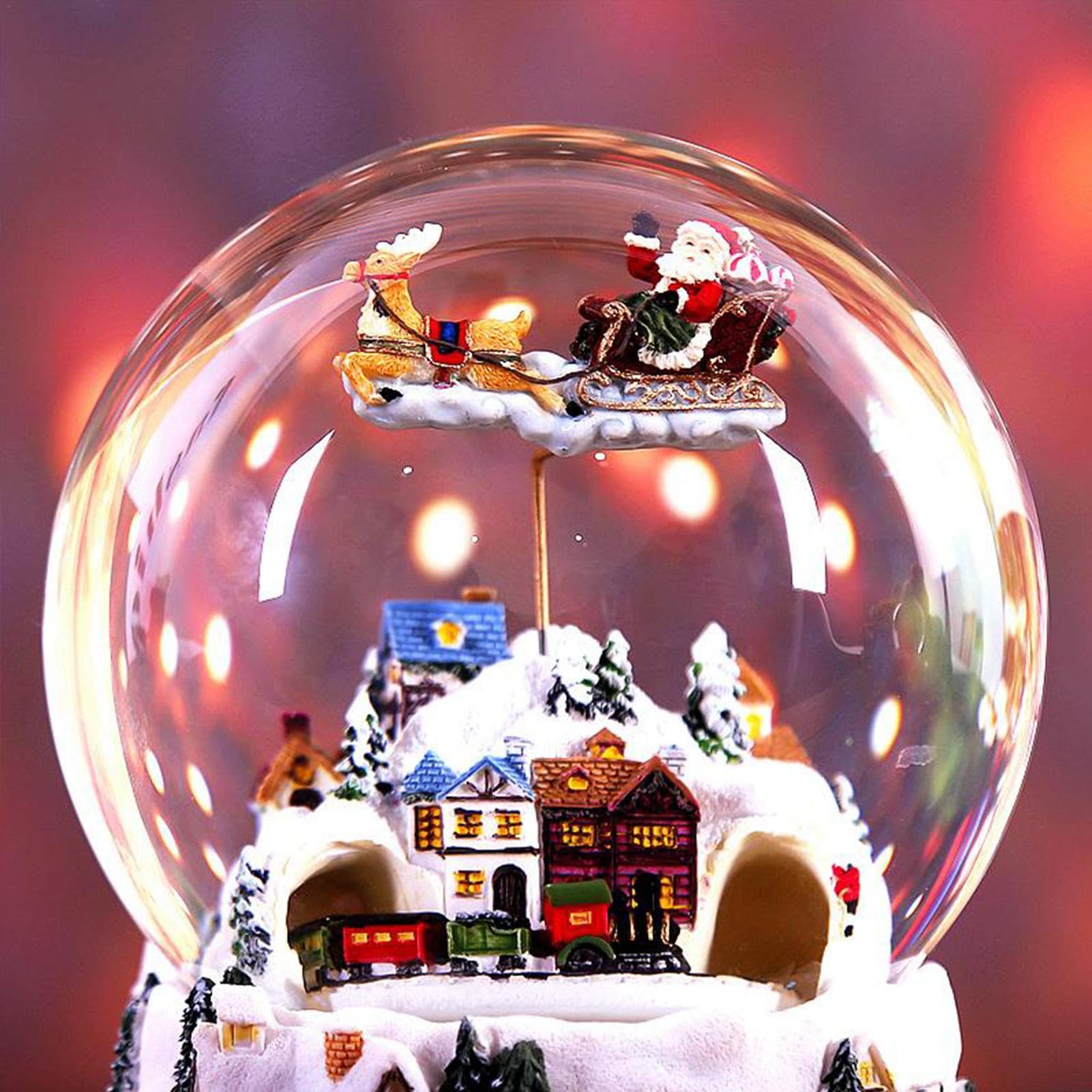 de música de Bola de Globo de Nieve para niñas Pueblo navideño Globo de | de música luminosa de globos de nieve para regalo de cumpleaños de decoración del hogar