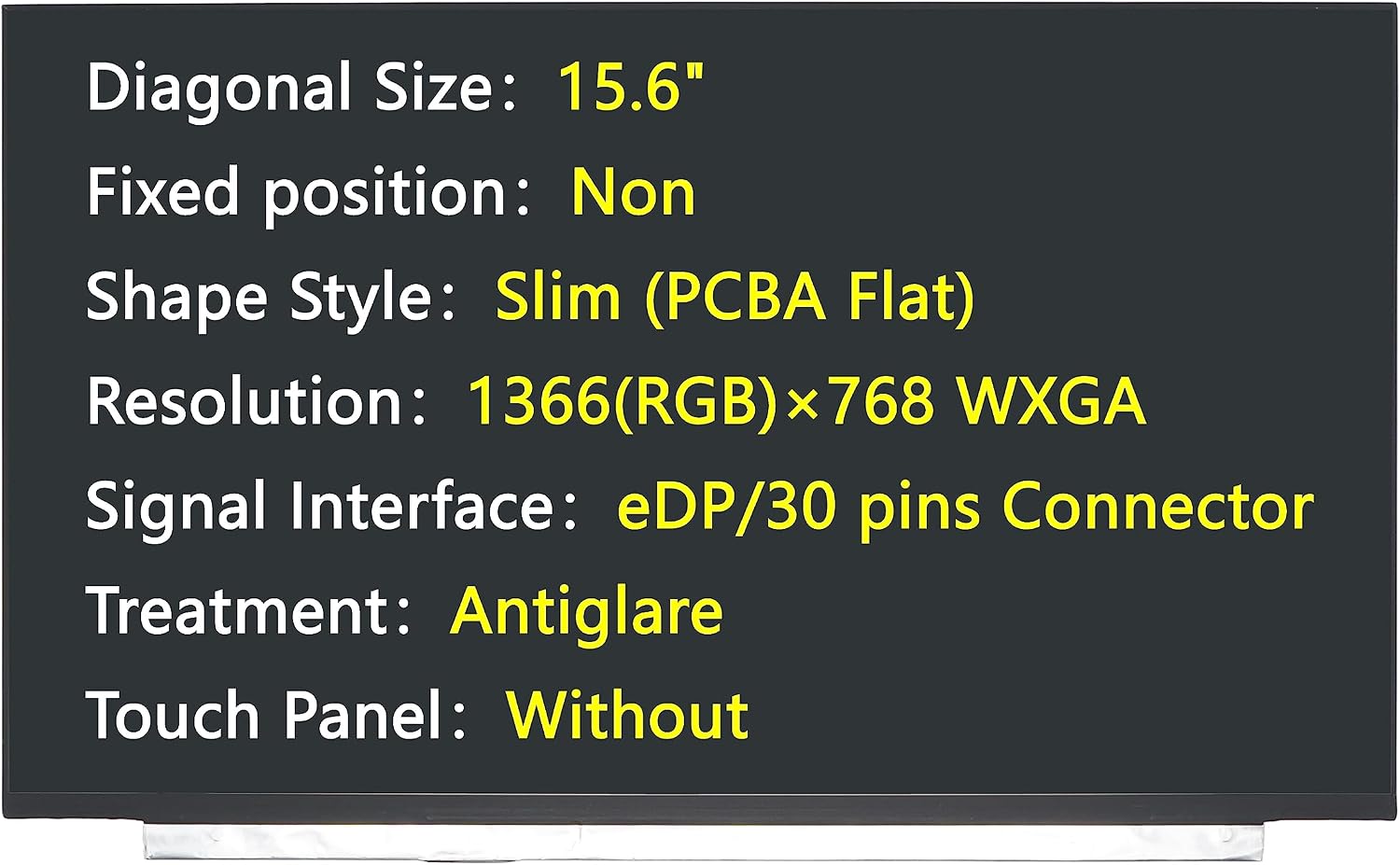 New Screen Replacement for N156BGA-EA3 Rev.C2 N156BGA-EA3 Rev.C6,eDP/30 pins Connector,1366(RGB)×768 WXGA,Antiglare,LCD LED Display