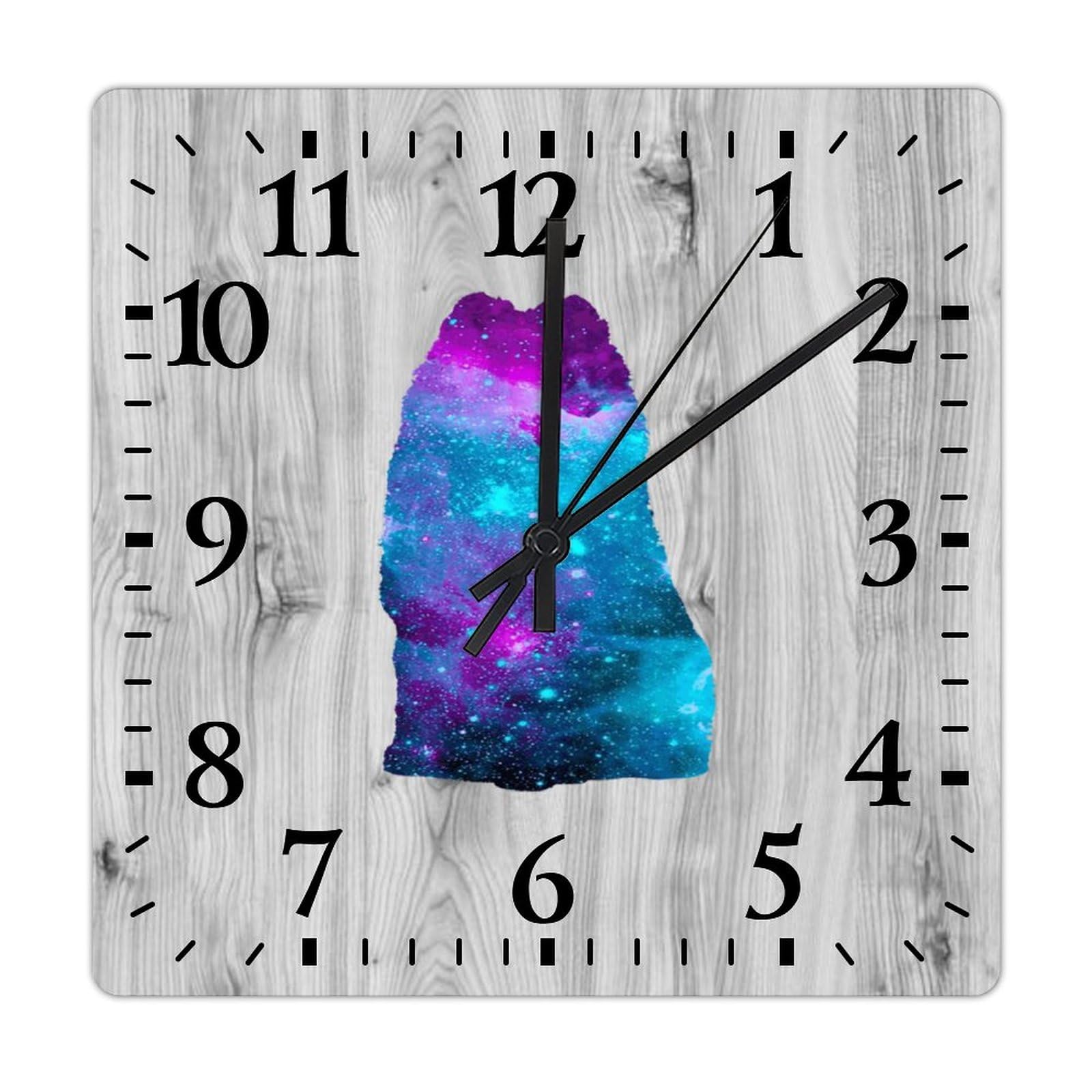 Horloge murale carrée de Poméranie 38cm en bois silencieux au design unique