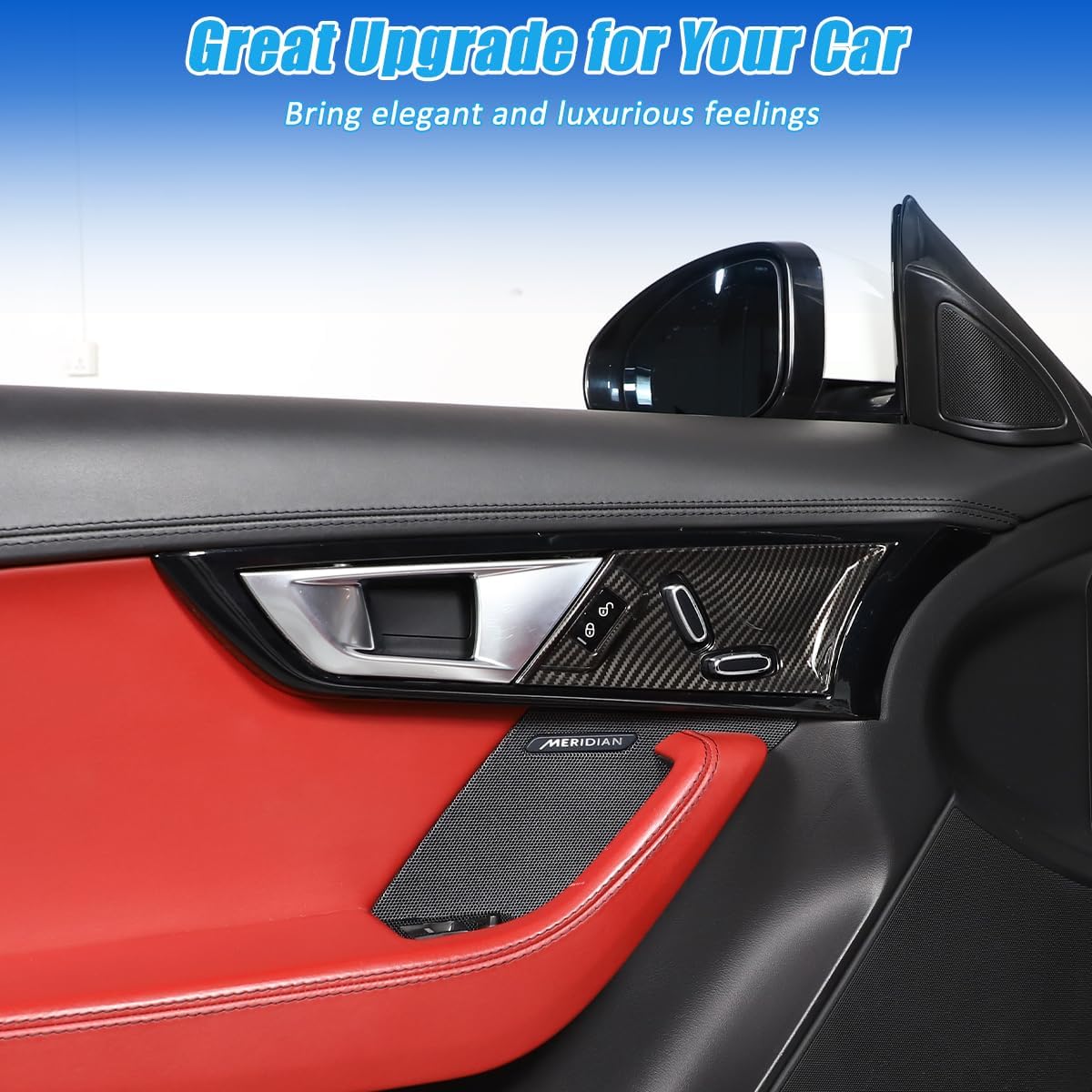 2Pcs Electric Seat Adjustment Panel Decor Cover for Jaguar F-Type 2013-2024 Car Seat Adjustment Button Switch Frame Interior Accessories (Carbon Fiber)