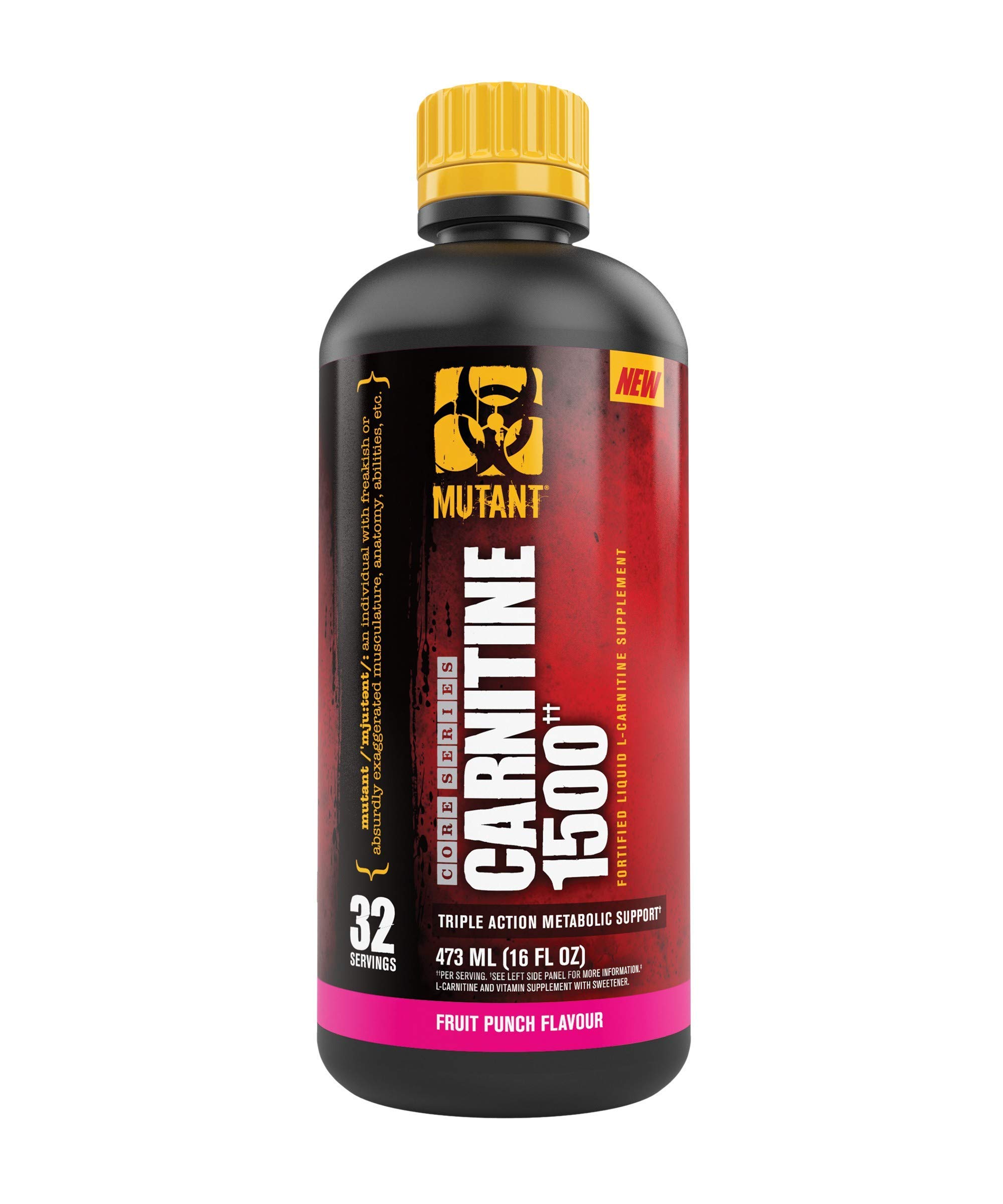Mutant Liquid Carnitine Designed to Boost Energy, Stimulant Free, Fast Acting, Tastes Great and Easy to Use, 1500 mg - Fruit Punch