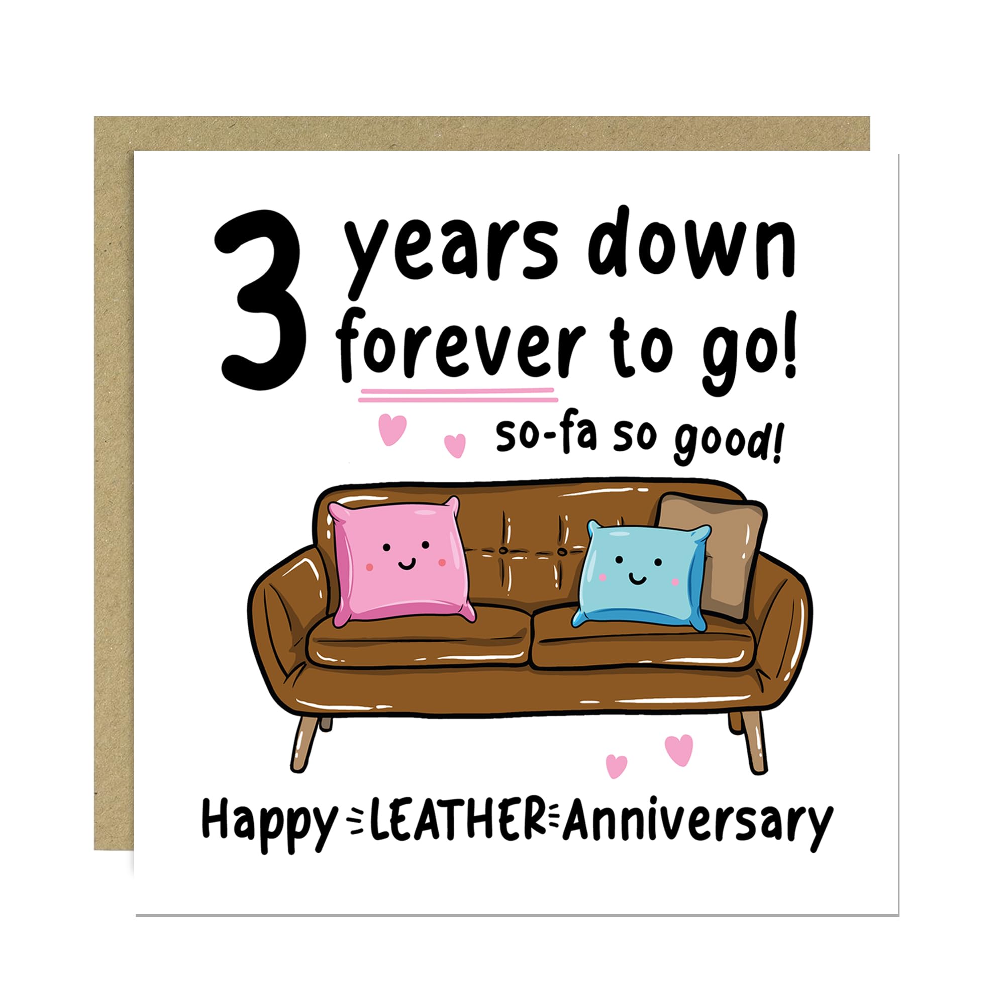 RED OCEAN Funny 3rd Anniversary Card For Husband Wife Sofa So Good Leather Anniversary Card Third Anniversary For Him Anniversary For Her With Envelope