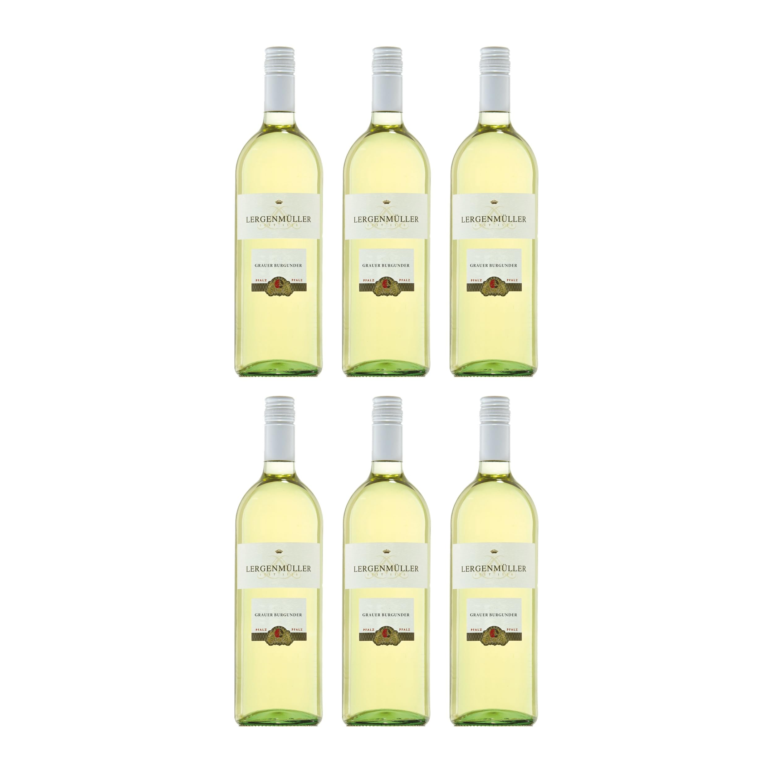 Lergenmüller Grauburgunder Liter Weisswein Weiss trocken Deutschland inkl. FeinWert E-Book (6 x 1 l)