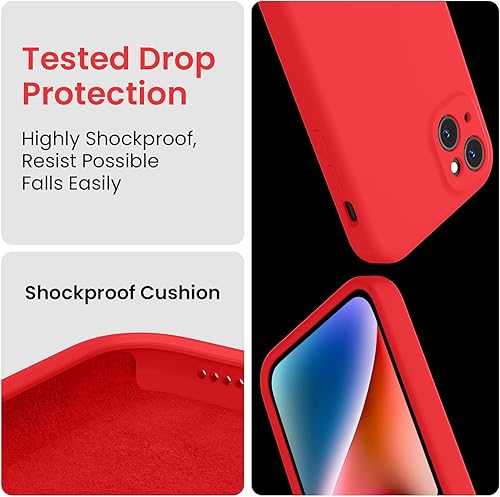 Miniatura 795 de FireNova Funda para iPhone 14 Pro, funda de silicona mejorada [protección de cámara] con [2 protectores de pantalla], forro interior de microfibra