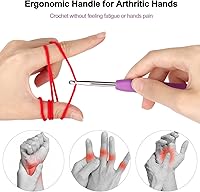 Vista 2 de Katech - Kit de ganchos de ganchillo con estuche, juego de 85 piezas de ganchillo, ganchos ergonómicos para tejer, agujas de tejer, kits de hilo