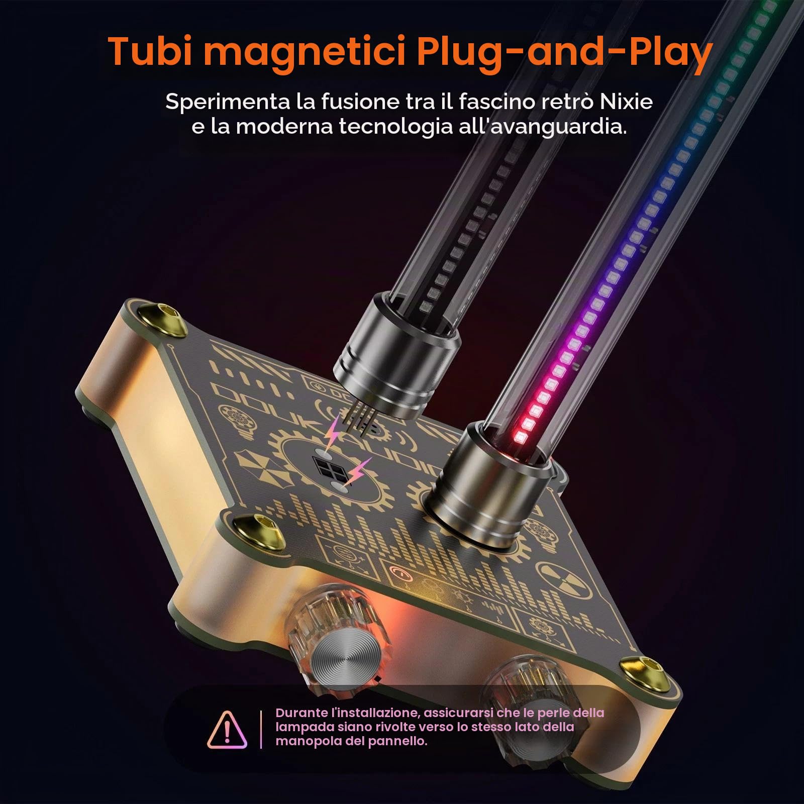 Nobsound RGB LED tubo musica spettro ritmo luce retrò livello sonoro metro microfono pickup per home stereo sistema desktop regalo con regolazione della sensibilità