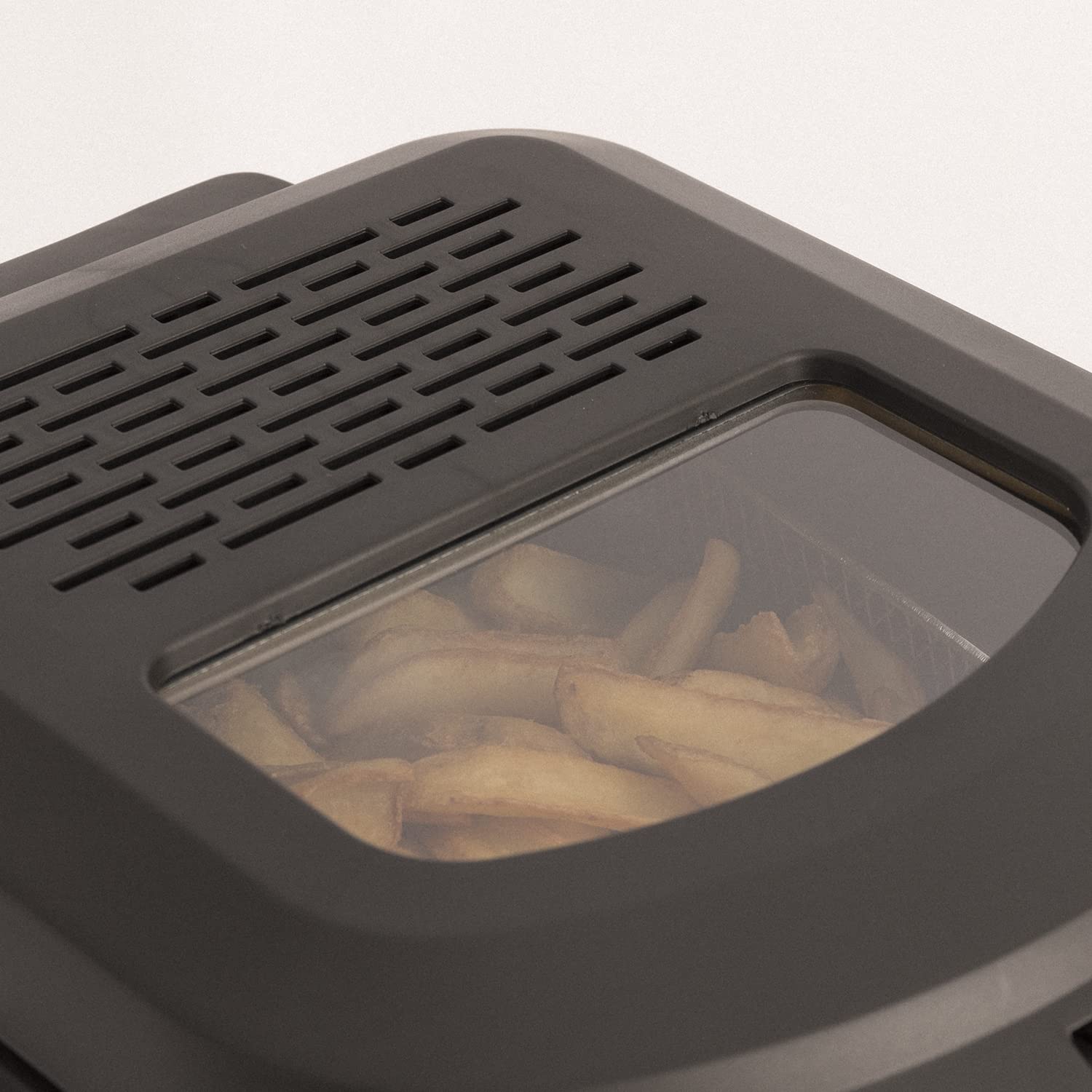 CREATE/FRYER OIL PRO/Freidora con Aceite con Tapa Transparente gris / 4 Programas de Fritura Preconfigurados