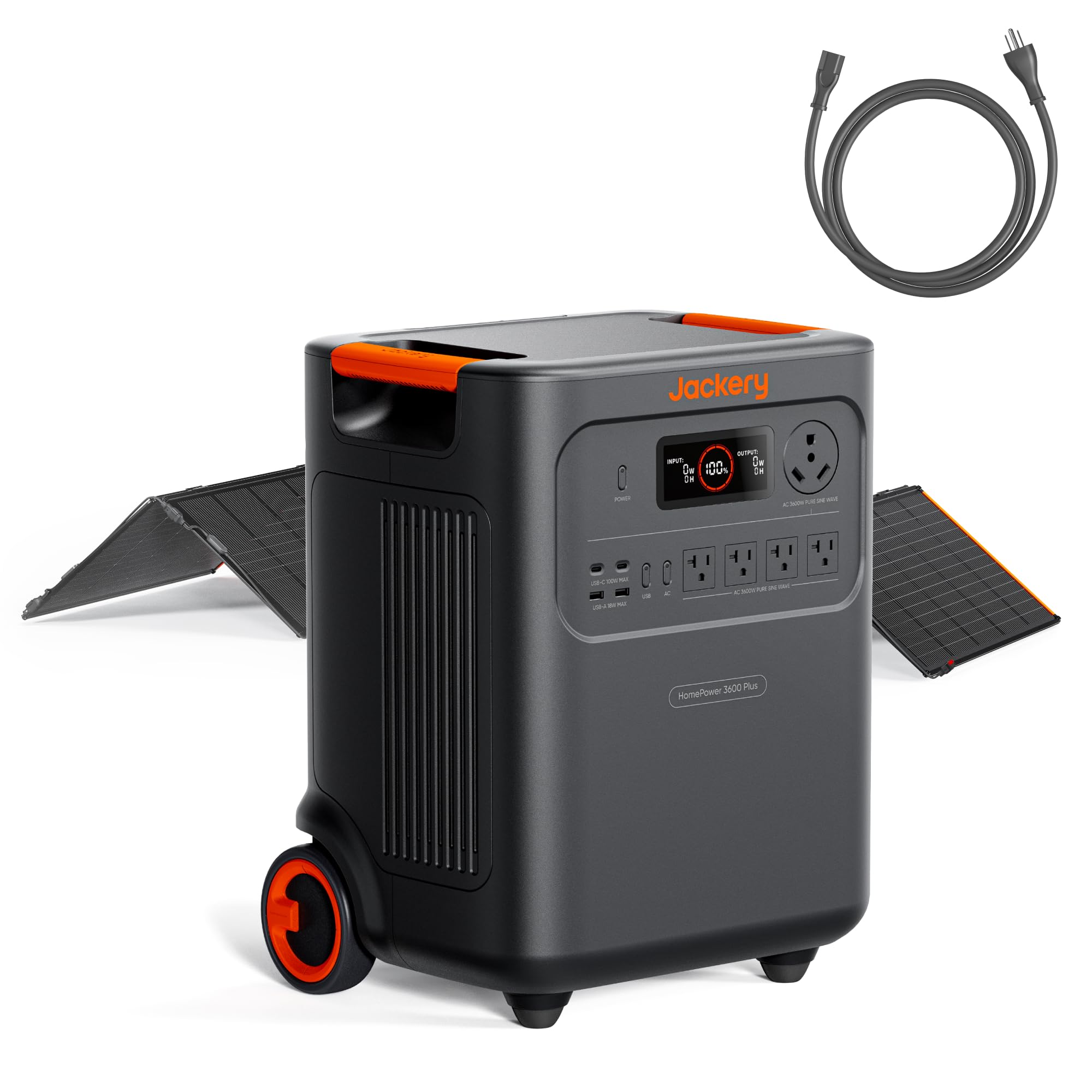 Jackery HomePower 3600 Plus Portable Power Station with 500X Solar Panels, 3600W AC Output, 3584Wh LFP Solar Generator, Expandable up to 21kWh,