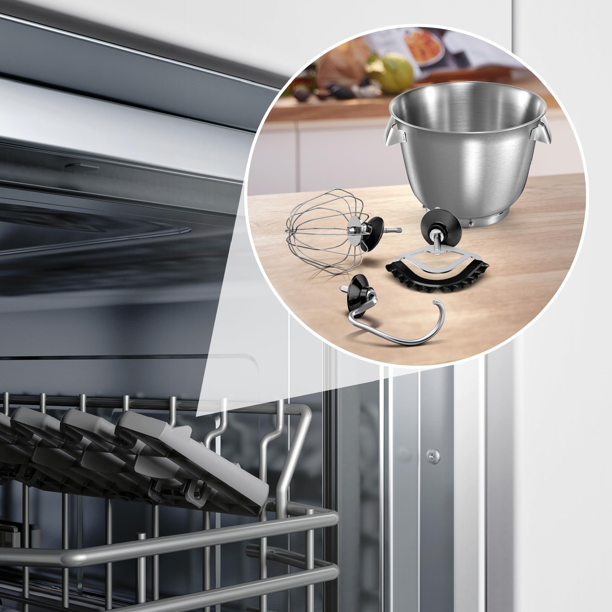 Bosch MUM Seria 8 OptiMUM, wielofunkcyjny robot kuchenny, 1600 W, 7 ustawień prędkości, mikser planetarny do ubijania i wyrabiania ciast, misa ze stali nierdzewnej 5,5 l, kolor wiśniowy, MUM9A66N00