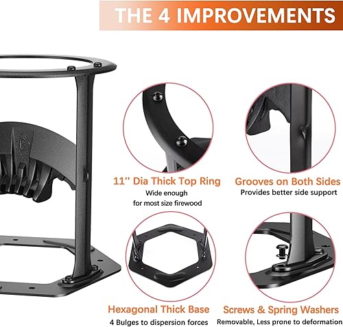 Miniatura 3 de Habit Garden Divisor de troncos de leña de 11 pulgadas, herramienta manual de división de madera, cuña de división de troncos de acero fundido,
