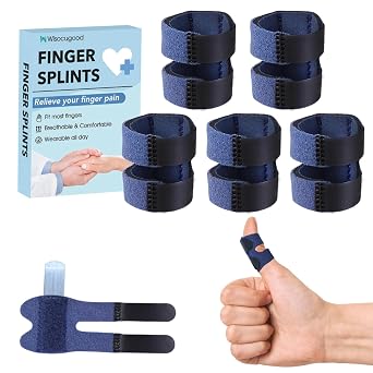 5 Pcs Thumb Finger Splint,Trigger Finger Splints,Finger Brace,Injured Mallet Finger,Broken Fingers Straightening,Pain Relief,Arthritis or Support for Fingers,Suitable for thumb, Index, Middle, Ring, Pinky Finger Navy Blue