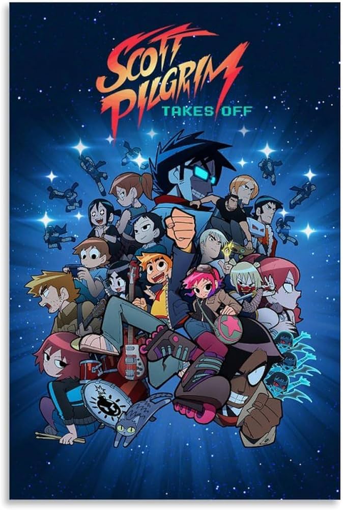 Amazon.com: fude Scott Pilgrim Anime Poster Poster 90s Canvas Wall