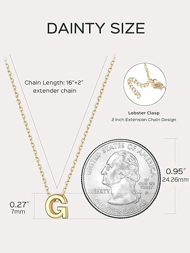 Miniatura 5 de ChicSilver Collar con inicial de plata de ley 925 para mujer, joyería de letras delicadas, regalo personalizado