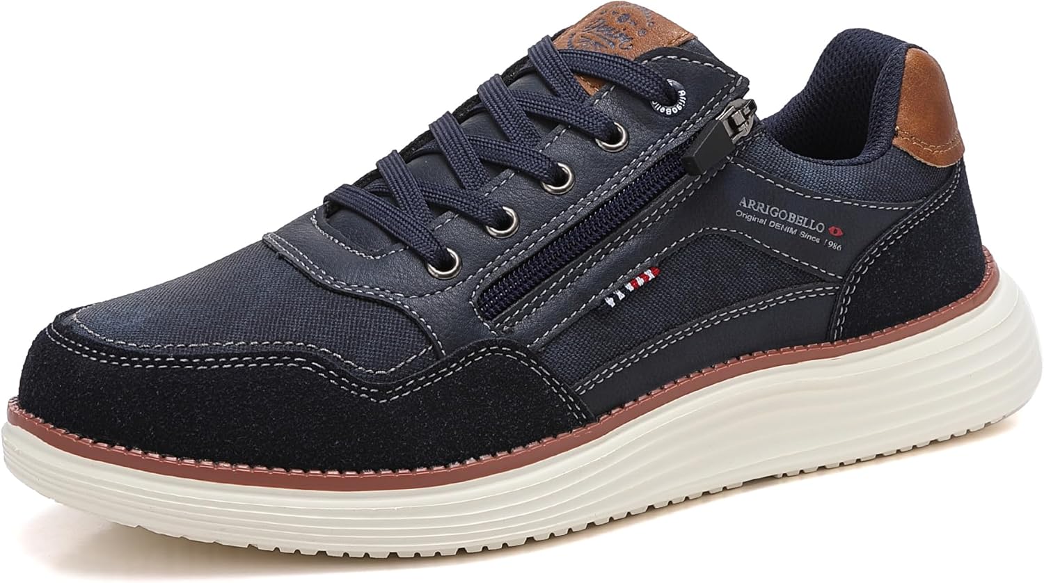 ARRIGO BELLO Mens Shoes Casual for Men Fashion Sneakers with Zipper Lightweight Walking Trainer Size 8-12US