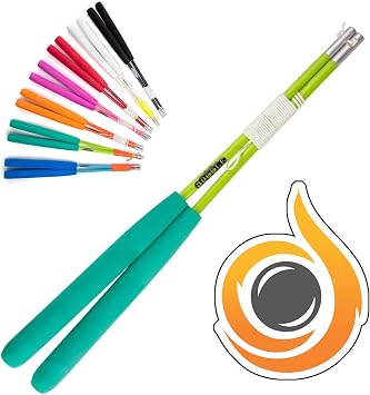 JD Pro Fibreglass Diabolo Handsticks, Fitted With Super Smooth String - Pro Diablo Sticks With Cascade Sticker Green