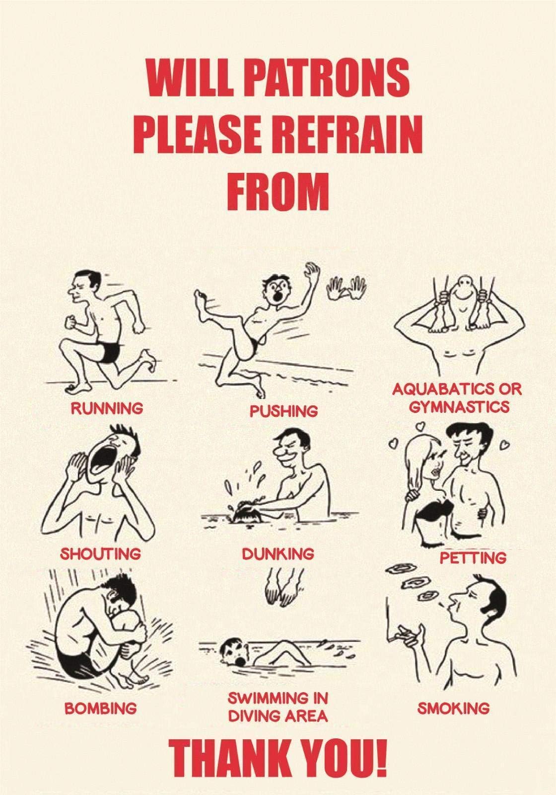 Retro Metal Sign Wall Plaque Swimming Pool Rules Swimmer Gift 30 x 40 cm