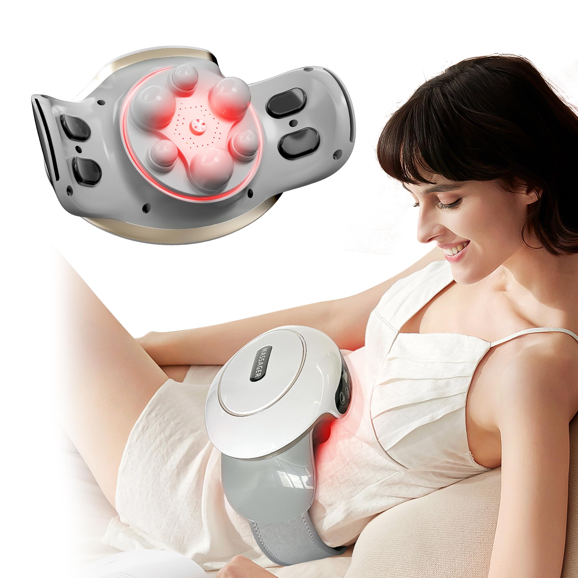 Himouta Electric Abdominal Massager, Stomach Massager for Digestion, Belly Cellulite Massage for Flattening Belly,Relieves Discomfort Caused by Bloating, Constipation,Stomach Pain, Gifts for Mom
