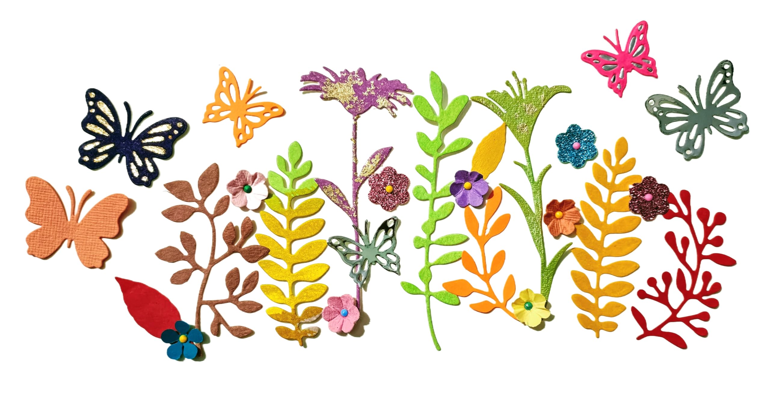 Spring Garden - Assorted Handmade flowers with butterflies for CraftMixed Media, scrapbook, greeting card. (B0D58B7RXZ) Amazon Price History, Amazon Price Tracker