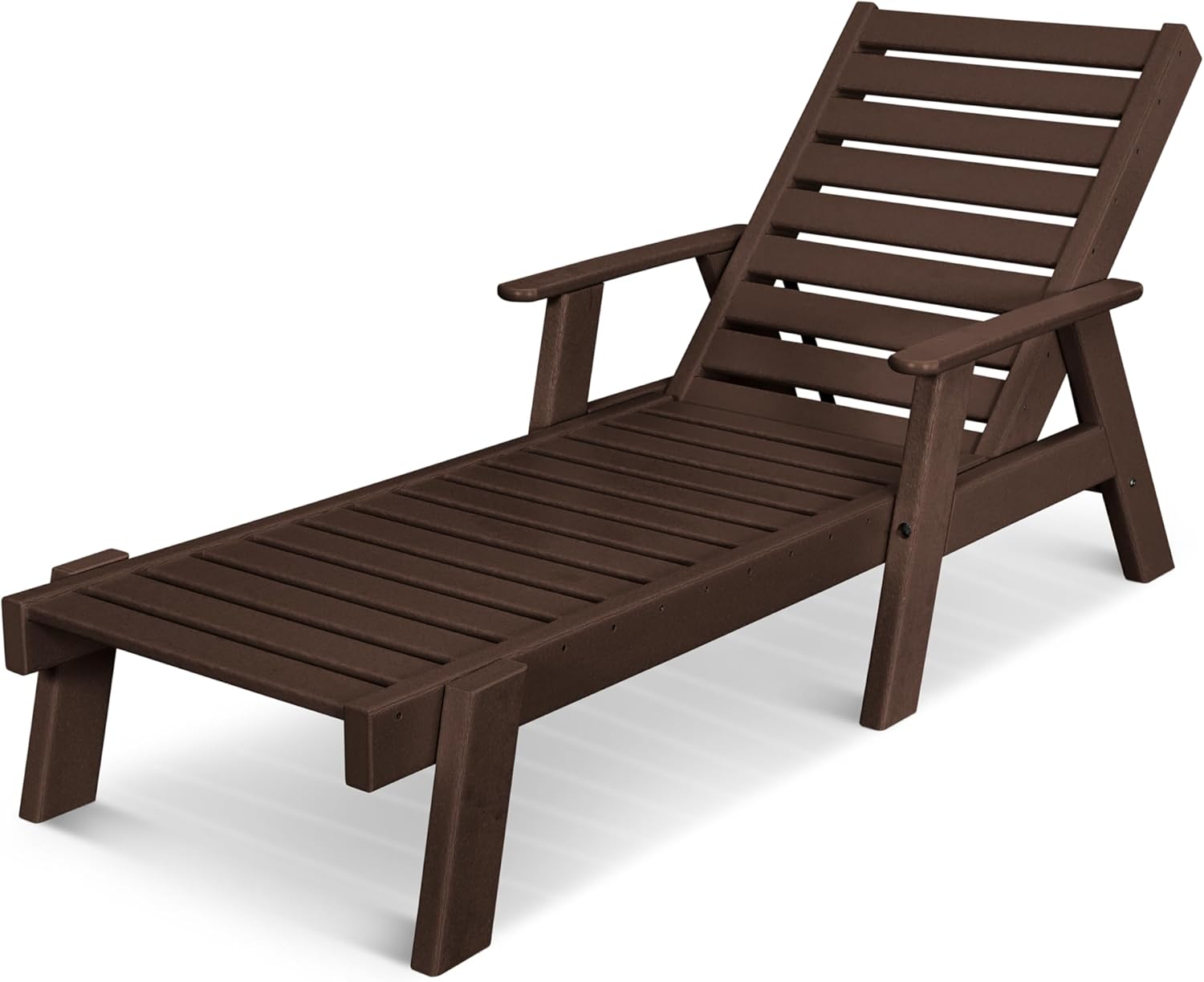 POLYWOOD AC2678-1MA Captain Chaise with Arms, Mahogany