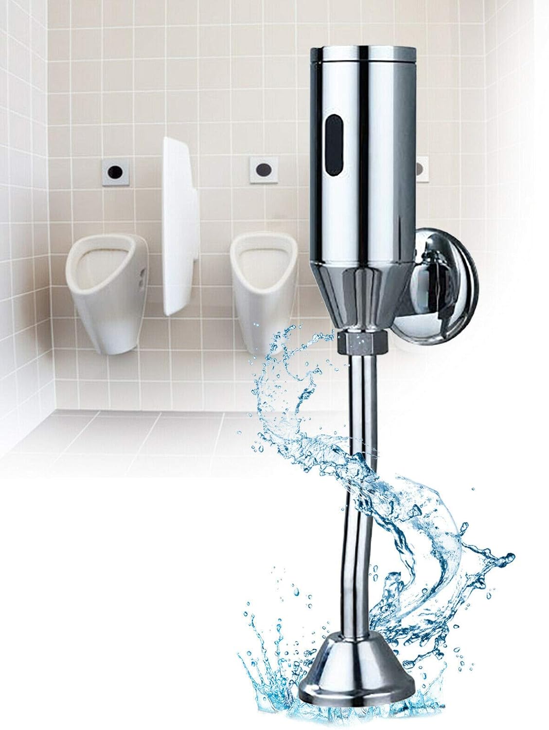 Urinal Flush Valve Automatic Flushing Valve, Upthehill 9119 Copper Bathroom Toilet Wall Mounted Intelligent Automatic Sensor Touchless Urinal Valve