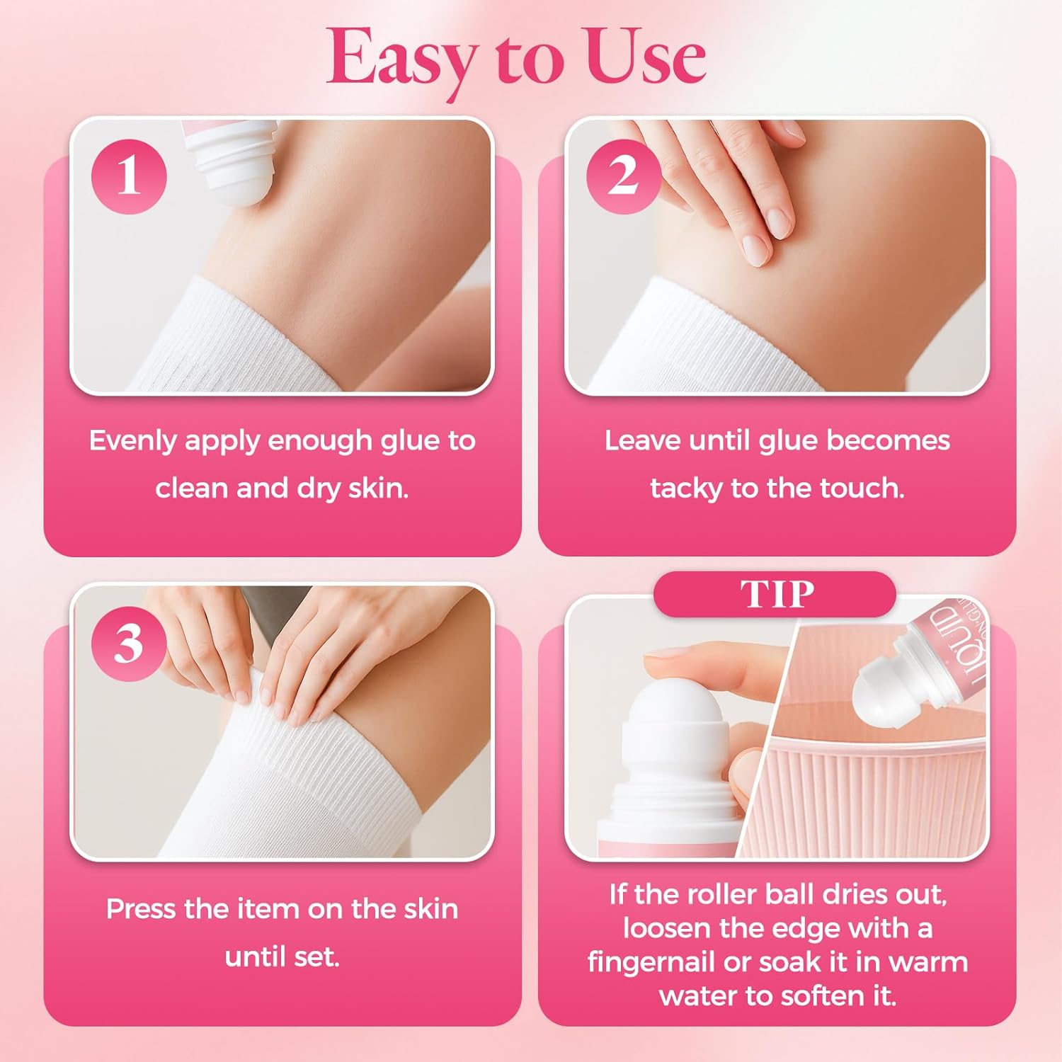 Body Adhesive for Clothing Roll-On 2.54 Oz – Sweat Resistant & Long Lasting Body Glue for Clothes for Dancers, Stagewear, Wigs, Socks, Bras & Costumes - Image 8