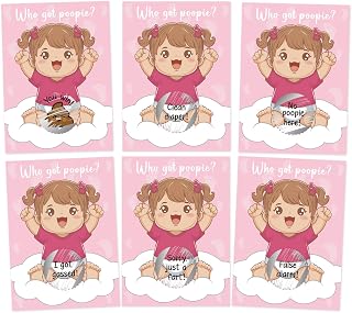 Baby Shower Scratch Off Games, Poopie Emoji Scratch Off Lottery Tickets Silly Activity for Ice Breakers Baby Shower Party Favors Prizes for Adults, Set of 50 Cards (Girl)