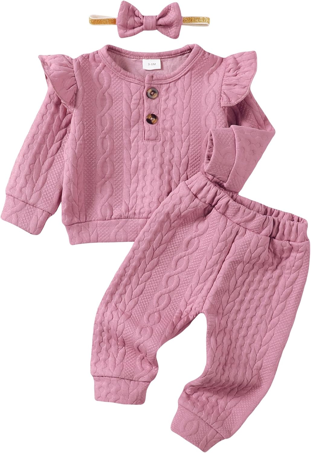 Mioglrie Toddler Baby Girl Clothes Fall Winter Sweatsuit Newborn Sweatshirt Sweat Pant Sets Outfits Infant Girls Clothing