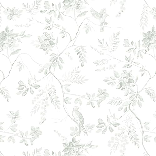 Miniatura 11 de Dimoon Papel tapiz autoadhesivo de 17.3''x78.7'' pulgadas con diseño floral lindo, papel de contacto vintage estilo aldea campestre, casa de campo,