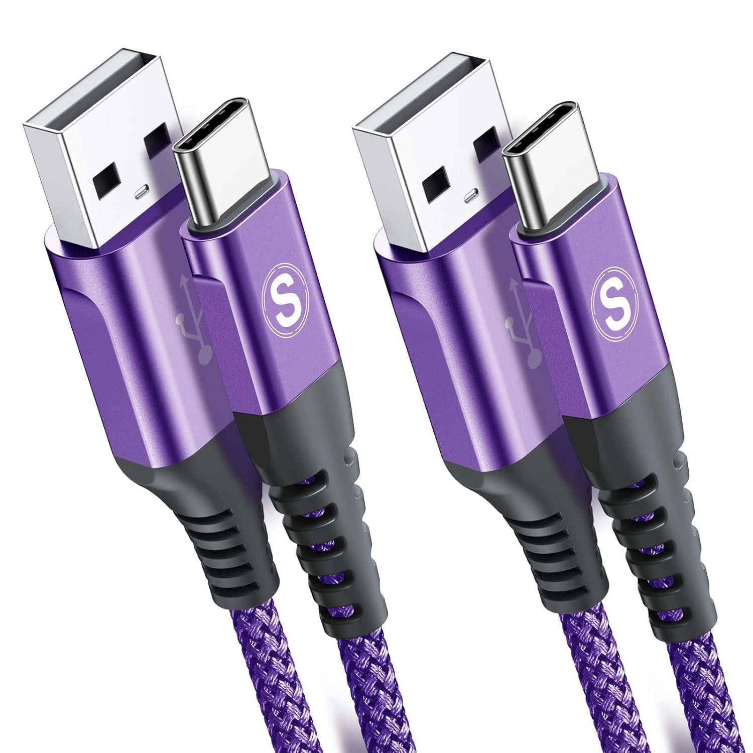 Cavo USB C Ricarica Rapida [2 Pezzi 1M+2M] Cavo USB Tipo C 3.1A USB A a USB C Nylon per i Phone 17 16 15 Pro Max,Galaxy S26/S25/S24/S23/S22 a S8,Note20,M31,A72,A71,A54,A52,LG,Xiaomi,Huawei,Pixel